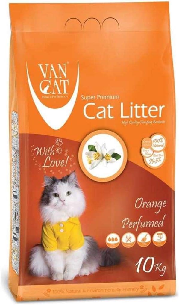 Van Cat White Bentonite Clumping Cat Litter Orange 10Kg Cat Litter